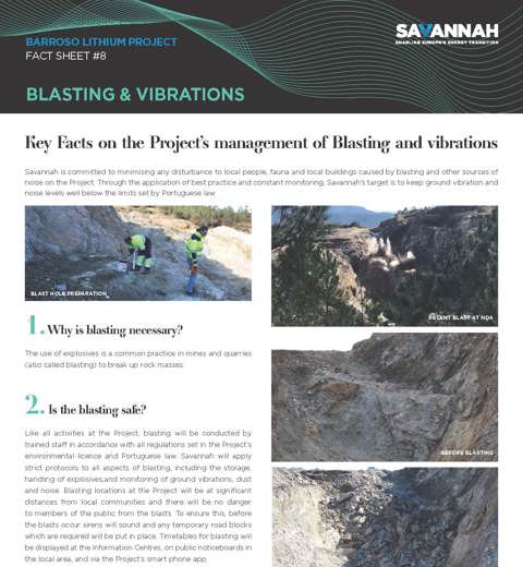 Barroso Lithium Project Fact Sheet –  Blasting & Vibrations thumbnail image