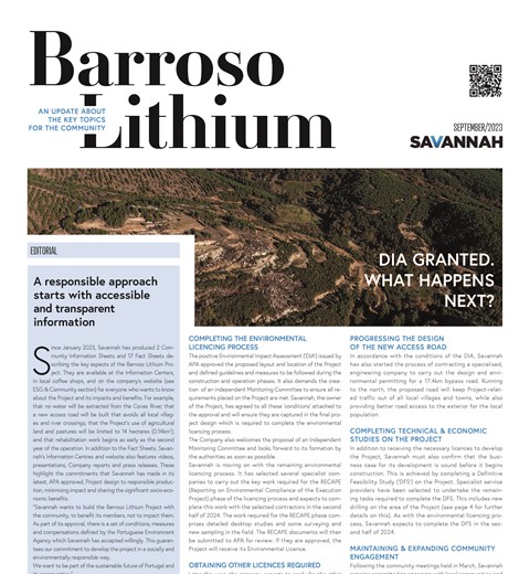 Barroso Lithium Community Newspaper – September 2023 thumbnail image