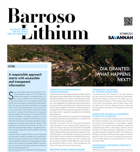 Barroso Lithium Community Newspaper – September 2023 thumbnail image
