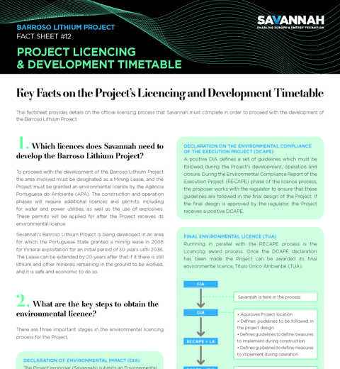 Barroso Lithium Project Fact Sheet – Project Licencing thumbnail image