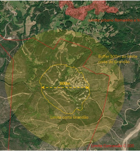 Dimensões das áreas de exploração do Grandão e do Reservatório e as suas posições em relação às aldeias locais (1) thumbnail image