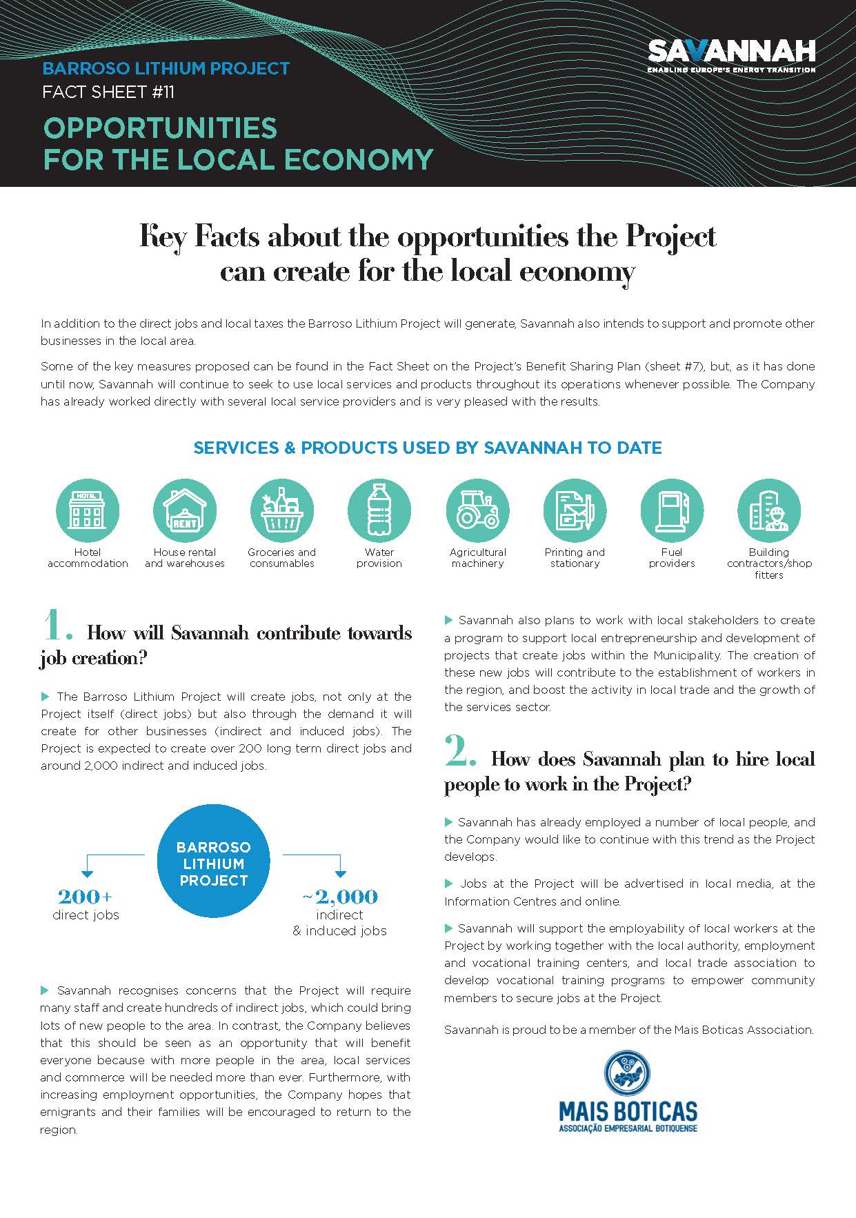 Fact Sheet – Opportunities for Local Economy