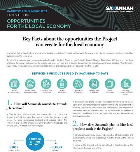 Barroso Lithium Project Fact Sheet – Opportunities for Local Economy thumbnail image