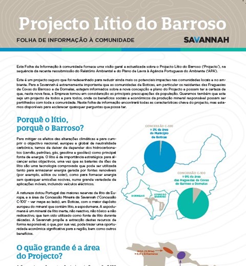 Folha de Informação à Comunidade sobre o Projecto Lítio do Barroso Março 2023 thumbnail image