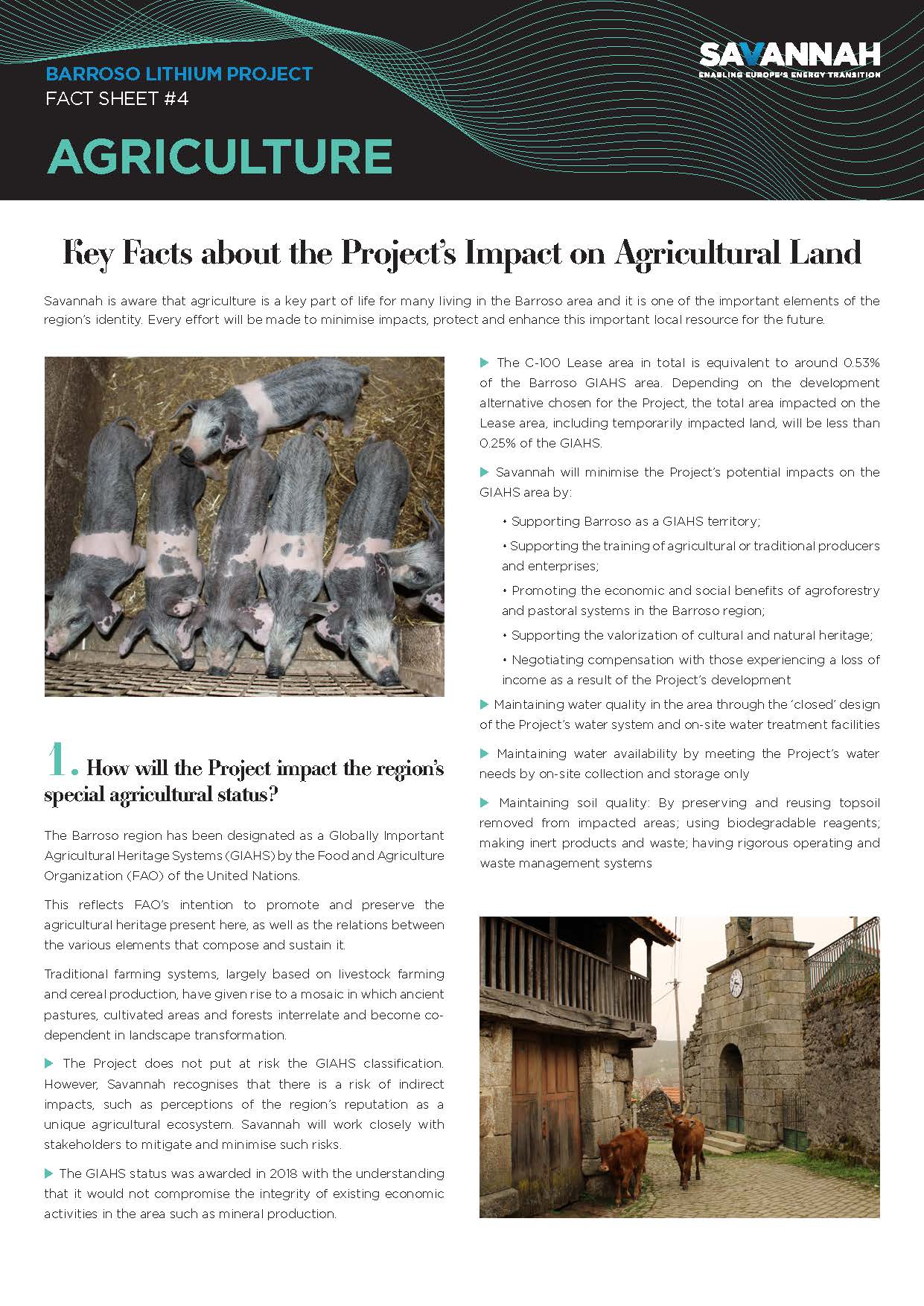 Fact Sheet – Agriculture