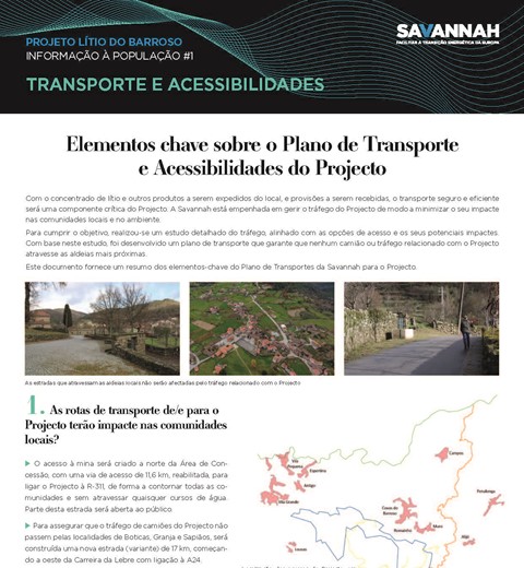 Folha Informativa sobre o Projecto Lítio do Barroso - Transporte thumbnail image