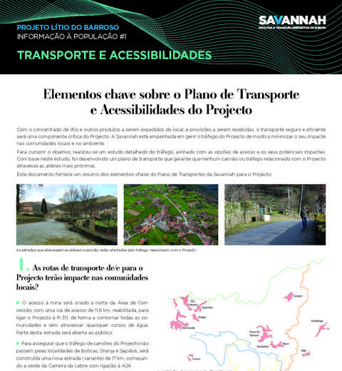 Folha Informativa sobre o Projecto Lítio do Barroso - Transporte thumbnail image