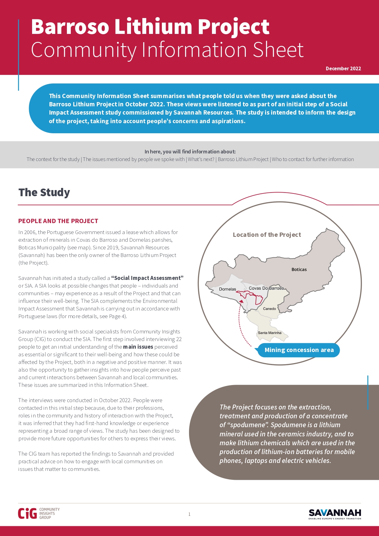 Barroso lithium project community information sheet