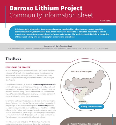 Barroso lithium project community information sheet January 2023 thumbnail image