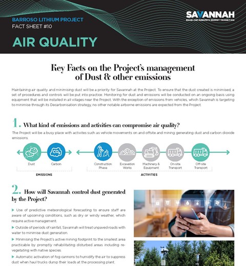Barroso Lithium Project Fact Sheet – Air Quality thumbnail image