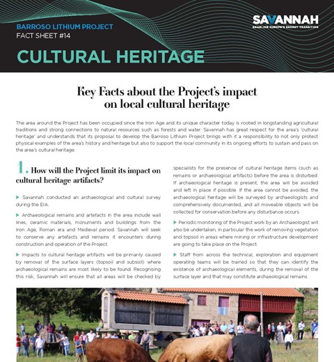Barroso Lithium Project Fact Sheet – Cultural Heritage thumbnail image