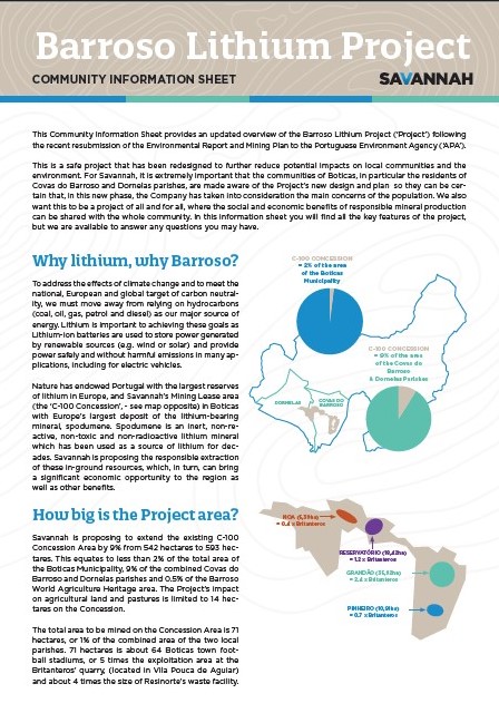 Barroso Lithium Project Community Information Sheet March 2023