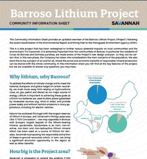 Barroso Lithium Project Community Information Sheet March 2023 thumbnail image