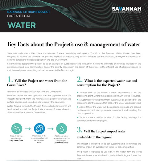 Barroso Lithium Project Fact Sheet – Water thumbnail image